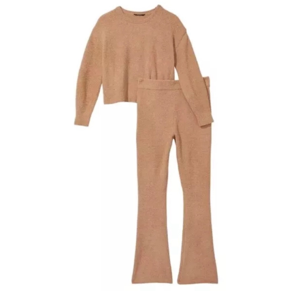 ✨NEW✨ Victoria’s Secret Cozy Knit Lounge Crewneck Top & Flare Pant Set